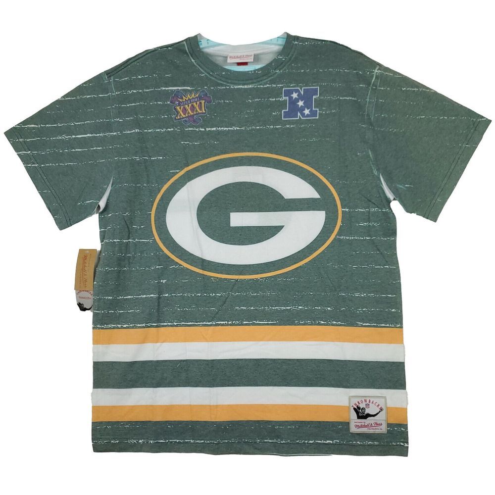 Green Bay Packers Mitchell & Ness NFL Large‎ Shirt Jumbotron 3.0 Green NWT